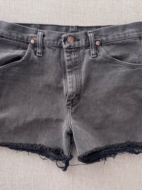 Wrangler Women's Washed Black Denim Cutoff Shorts